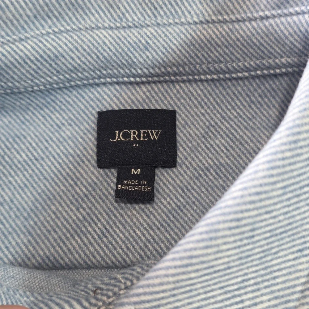 J.Crew Mens Medium Blue White Twill Long Sleeve Button Down Shirt